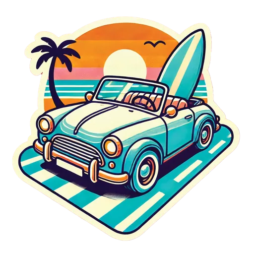Car beach blue