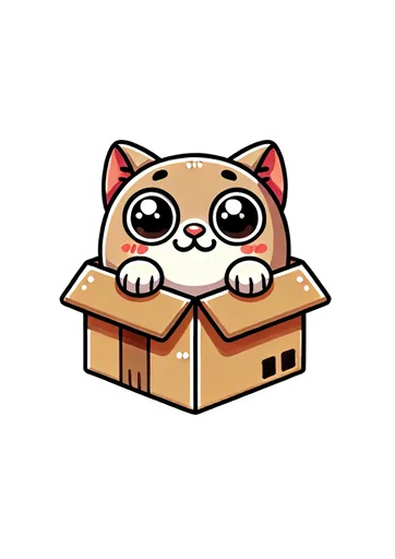 Cute cat in the box